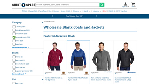 ShirtSpace - Wholesale Blank Jackets & Coats