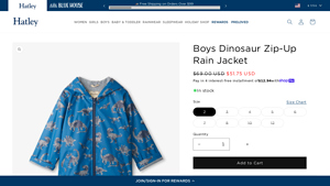 Hatley - Boys Dinosaur Zip-Up Rain Jacket